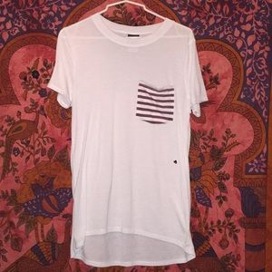 White tee with pocket